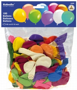 100 Party-Luftballons, einfarbig, bunt gemischt - 1