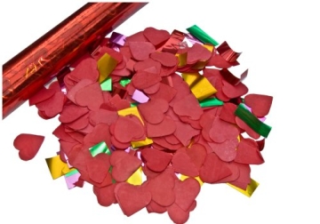 6er Set deelite Herz Confettishooter / Konfettikanonen 60cm mit roten Herzen - 2