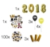 Silvester Party Deko Paket Mega Set 2018 - über 100 Teile