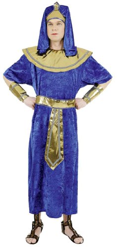 Ägypter-Kostüm: Gewand mit Kleid, Gürtel, Kopfbedeckung und Armstulpen - 1