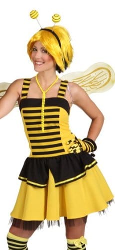 Bienenkostüm: Kleid mit Petticoat, schwarz-gelb - 1