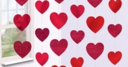 Deckenhänger mit Herzen, 200 cm, 6-Pack - 1