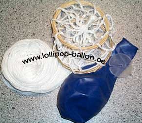 Deko-Set: Heißluftballon inkl. 2 Ballons, Netz und Gondel, Gesamtlänge 20 cm - 1