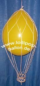 Deko-Set: Heißluftballon inkl. 2 Ballons, Netz und Gondel, Gesamtlänge 20 cm - 2