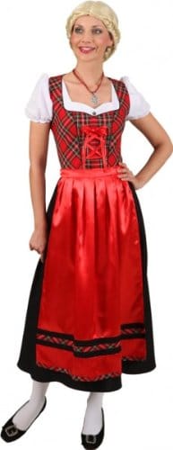 Dirndl „Äva“, Kleid mit Schürze, schwarz-rot, verschiedene Größen - 1