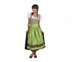 Dirndl: Dirndl-Kombination „Roserl“, Kleid, Bluse und Schürze, grün-braun - 1