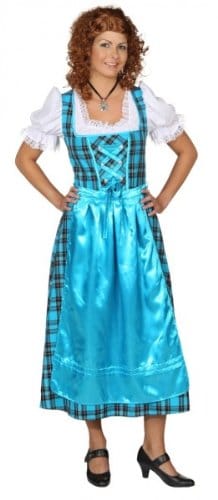 Dirndl türkis-kariert mit Schürze - 3