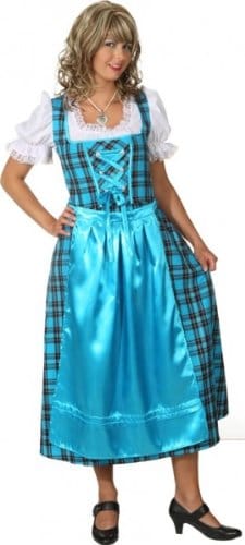 Dirndl türkis-kariert mit Schürze - 5