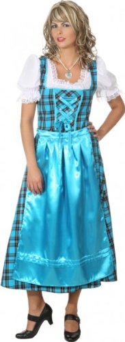 Dirndl türkis-kariert mit Schürze - 6