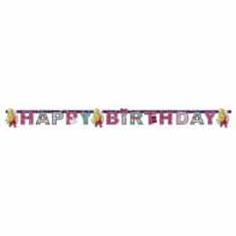 Geburtstagskette: Partykette, „Barbie Fashion“, Schriftzug Happy Birthday, 180 x 15 cm - 1