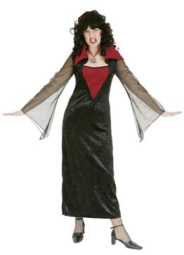 Gothik-Vampir: Kleid aus Pannesamt für Countess - 1
