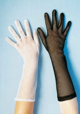 Handschuhe: Netzhandschuhe, lang, schwarz - 1