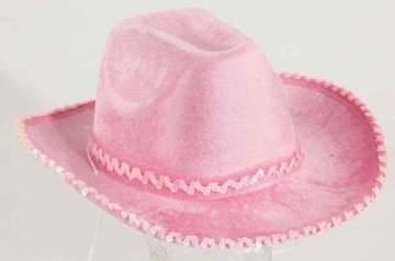 Hut: Cowboyhut, Samt, pink, Kopfweite 58 - 2