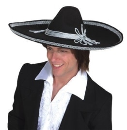 Hut: Sombrero, schwarz, weiß abgesetzt, Einheitsgröße - 1