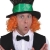 Hut: Zylinder, schwarz, breites grünes Hutband, Kopfweite 61 - 3