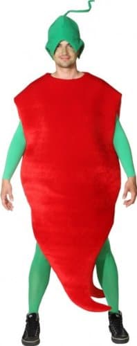 Karotten-Kostüm: Chili-Overall mit Kopfbedeckung, Einheitsgröße - 1