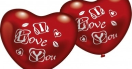 Luftballons: Rotes Herz, Aufschrift „I Love You“, 5 Stück - 1