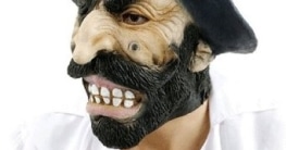 Maske: Pirat, schwarzer Bart, Latex, für Erwachsene - 1