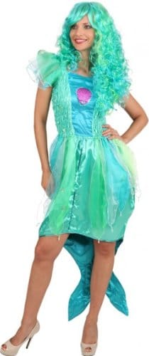 Meerjungfrau-Kleid: Chiffon/Satin, bau-grüne Farbtöne - 1