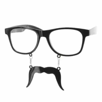 Nerd- Nerd-Brille: Schnauzer-Brille mit Augenbrauen, schwarz - 3