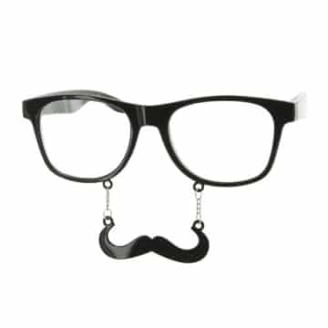 Nerd- Nerd-Brille: Schnauzer-Brille mit Augenbrauen, schwarz - 4