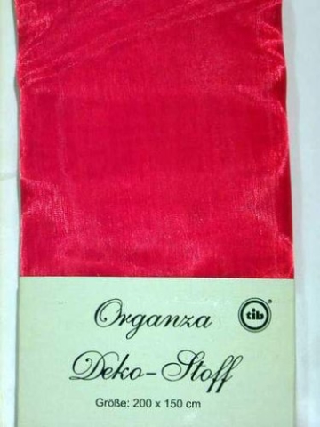 Organza-Deko-Stoff ROT, roter Stoff rote Stoffe Tischdekoration - 1