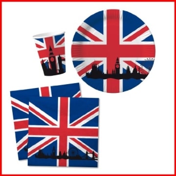 Party-Teller: Pappteller, Großbritannien-Motiv „Union Jack“, 33 cm, 10 Stück - 2