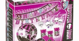 Partyset Monster High: Teller, Becher, Servietten, Trinkhalme, Einladungskarten, Partykette - 1