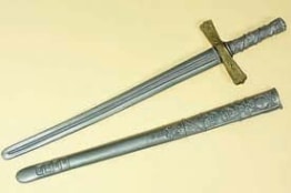 Ritterschwert mit Scheide, Kunststoff, 70 cm - 1