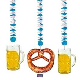 Rotorspirale: Rotorspiralen, weiß-blau, Bierglas und Brezel, 75 cm, 3er-Pack - 1