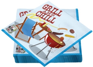 Servietten: Motivservietten, „Grill and Chill“, 30 x 30 cm, dreilagig, 20er-Pack - 1