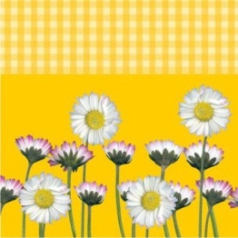 Servietten: Party-Servietten „Daisy Yellow“, 33 x 33 cm, 20 Stück - 1