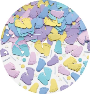 Streukonfetti: kleine Füßchen, verschiedene Farben, 14 g - 2