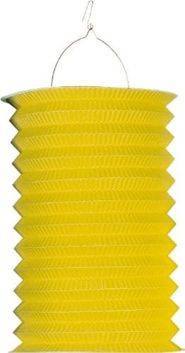 Zuglaterne: 25 cm, gelb, mit Kerzenhalter - 1