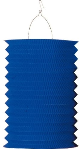 Zuglaterne: blau, 25 cm Höhe, mit Kerzenhalter - 1