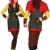 Zwergin-Kostüm: Kleid, Kapuze und Gürtel, grün, rot, gelb, verschiedene Größen - 2